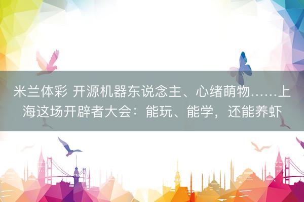 米兰体彩 开源机器东说念主、心绪萌物……上海这场开辟者大会：能玩、能学，还能养虾