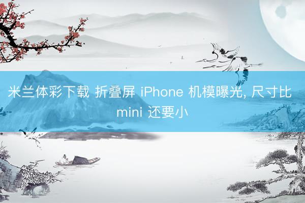 米兰体彩下载 折叠屏 iPhone 机模曝光, 尺寸比 mini 还要小